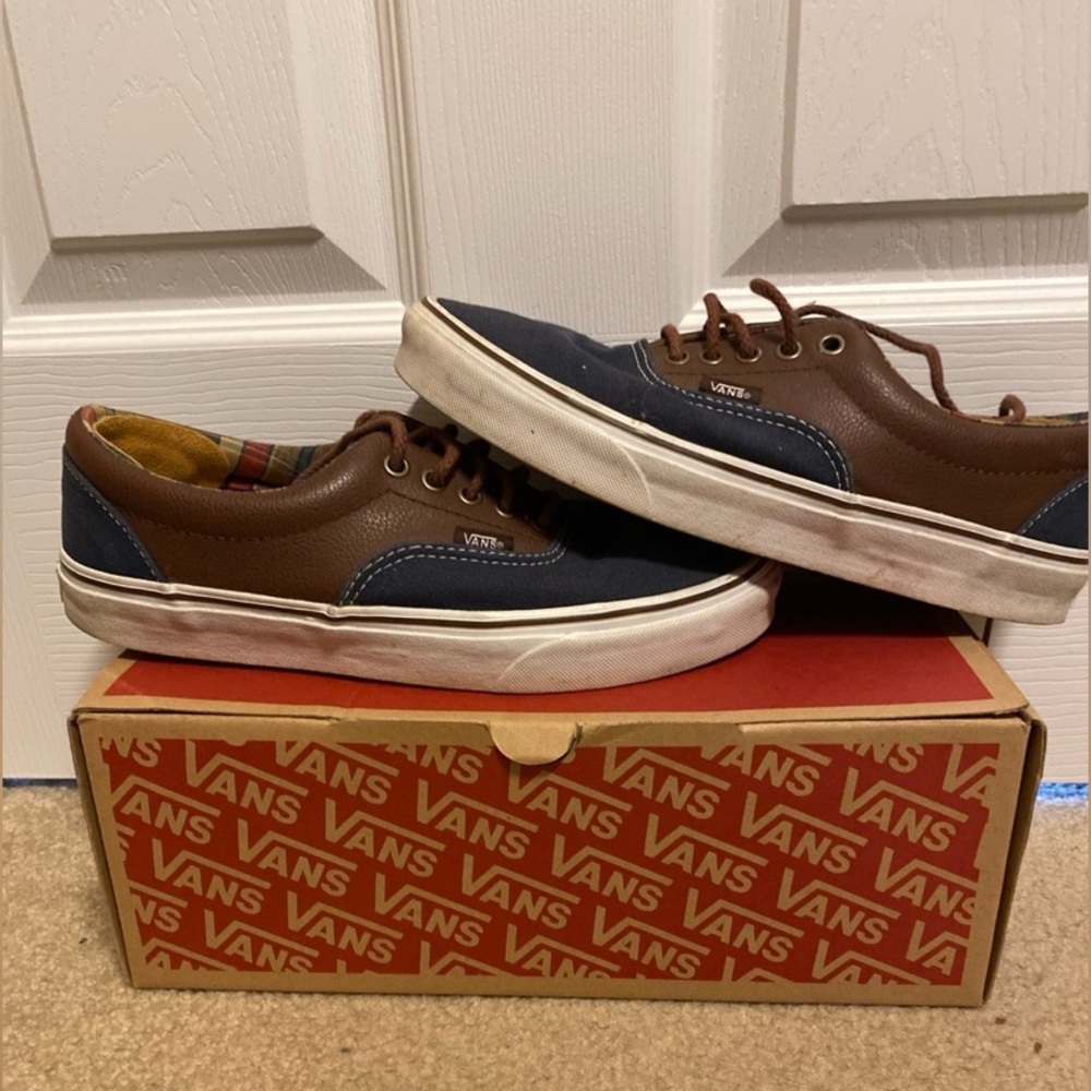 Vans Era C&L Dress Estate Blue/Potting Soil Brown Sneaker Men's 8.5 Women's 10